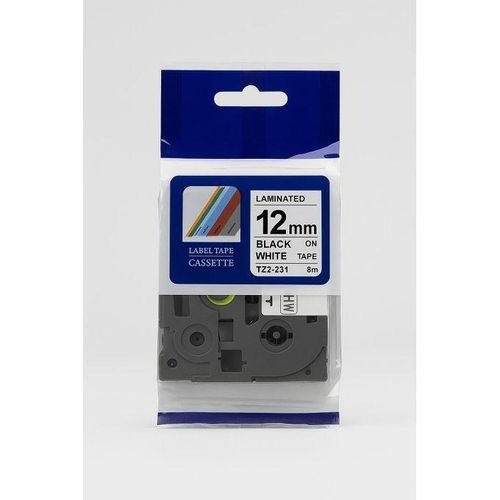 Brother Compatible TZ2-231 12mm Continuous Black on White Tape