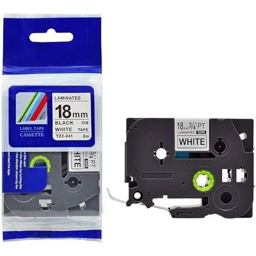 Brother TZ2-241 18mm Black on White Compatible Label Tape