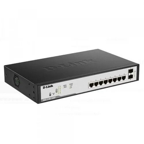 D-Link 8-Port PoE Gigabit Smart Managed Switch with 2 SFP Ports DGS-F1100-10PS