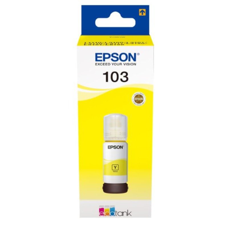 Epson 103 Yellow Ink Cartridge, 65ml – Compatible with L-Series Printers