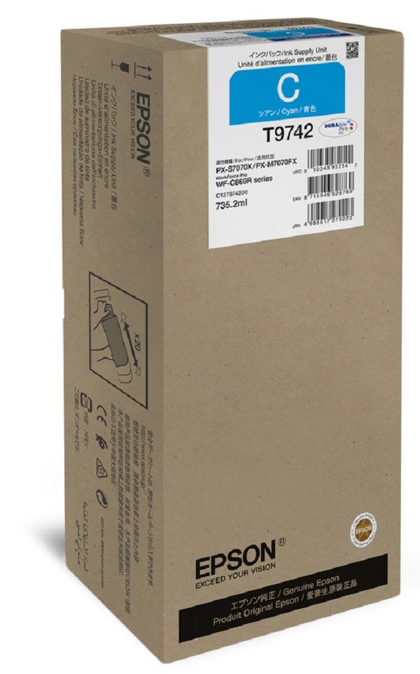 Epson T9742 Cyan XXL Ink Cartridge – Compatible with WF-C869R Series