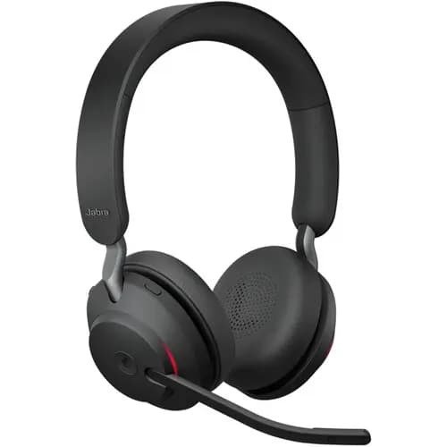 Jabra Evolve2 65 Flex Wired/Wireless Bluetooth Stereo Headset with Active Noise-Canceling Microphones, Microsoft Teams Certified, USB-A + Link380a Adapter - 26699-999-999