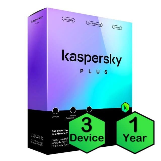 Kaspersky Plus 3 Devices 1 Year Antivirus Internet Security License KL1042Q5CFS