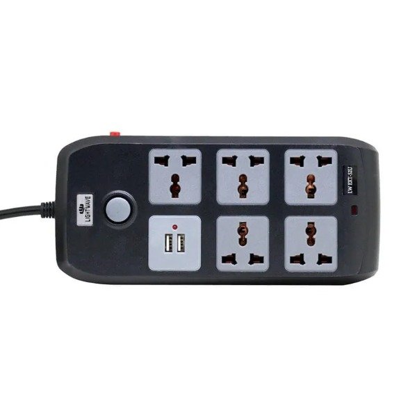 LW Extension Socket 52U – 3-Pin 5-Way with 2 USB Fast Charging Ports (2.1A) and 3-Meter Cable