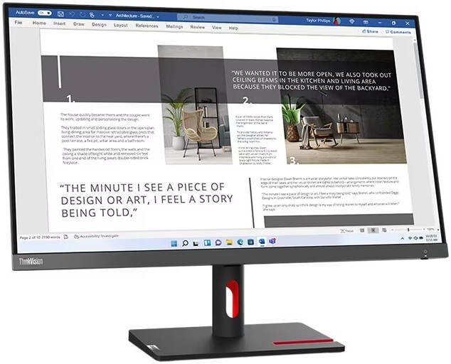 Lenovo ThinkVision S24i-30 23.8-Inch FHD Monitor with Dual HDMI 1.4 and VGA – Raven Black 63DEKAT3UK