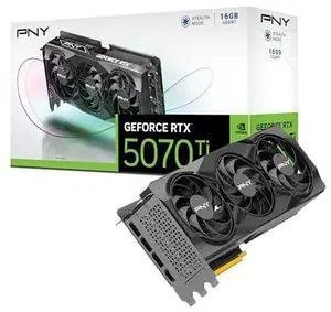 PNY GeForce RTX 5070 Ti OC Triple Fan 16GB GDDR7 Graphics Card – 3x DisplayPort 2.1b, HDMI 2.1b, 16-Pin Power, 750W PSU Recommended (VCG5071T16TFXPB1-O)