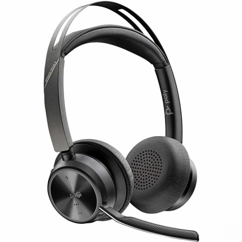 Poly Voyager Focus 2 Wired/Wireless Bluetooth Stereo Headset with Active Noise-Cancelling Microphones, Microsoft Teams Certified, USB-C + BT700C with USB-C/A Adapter - 9T9J4AA