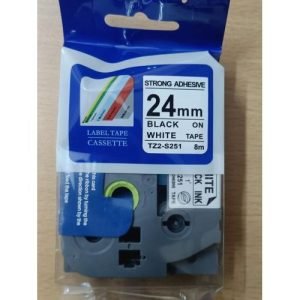 TZ2-251 24MM X 8M Black on white tape