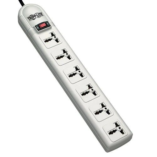Tripplite 230V 6-Universal Outlet Surge Protector with 1.8m Cord and British Plug (750 Joules)