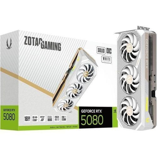 ZOTAC GAMING GeForce RTX 5080 SOLID OC White Edition 16GB GDDR7 Graphics Card – ZT-B50800Q-10P