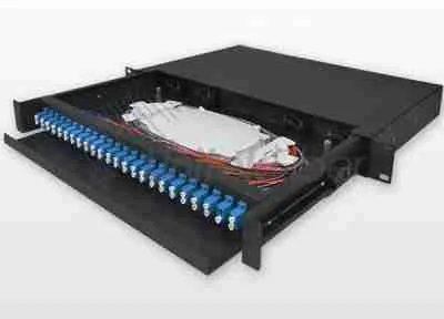 12 Port Fibre Optic Patch Panel with SC/UPC Duplex Multimode OM3 Adapters and Pigtails