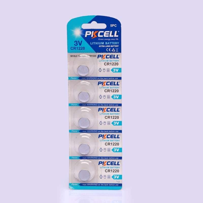 PKCELL CR1220 3V Lithium Coin Cell Battery for Watches, Key Fobs and Small Electronics