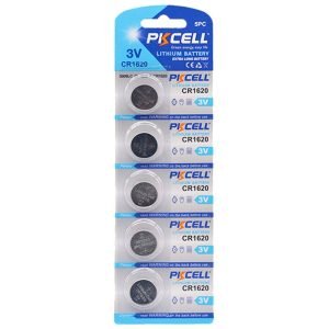 PKCELL CR1620 3V Lithium Coin Cell Battery for Key Fobs, Watches and Electronics