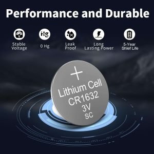 PKCELL CR1632 3V Lithium Coin Cell Battery for Keyless Entry Remotes and Electronic Devices