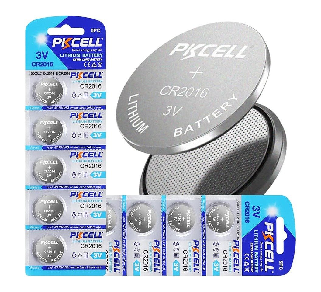 PKCELL CR2016 3V Lithium Coin Cell Battery for Watches, Calculators and Key Fobs