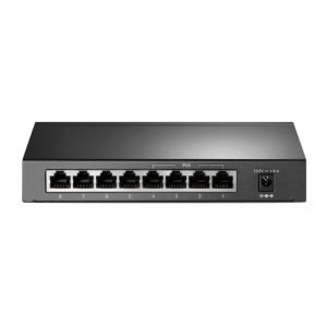 Product Specifications Ports: 8 x 10/100/1000 Mbps RJ45 (4 PoE+) PoE standard: IEEE 802.3af/at Total PoE budget: 64W Switching capacity: 16 Gbps Packet forwarding rate: 11.9 Mpps MAC address table: 4K entries Enclosure: Metal Mounting: Desktop or wall-mount Power supply: External adapter Operating temperature: 0°C to 40°C Dimensions: 171 x 98 x 27 mm
