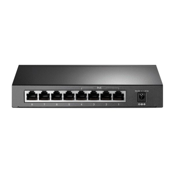Product Specifications Ports: 8 x 10/100/1000 Mbps RJ45 (4 PoE+) PoE standard: IEEE 802.3af/at Total PoE budget: 64W Switching capacity: 16 Gbps Packet forwarding rate: 11.9 Mpps MAC address table: 4K entries Enclosure: Metal Mounting: Desktop or wall-mount Power supply: External adapter Operating temperature: 0°C to 40°C Dimensions: 171 x 98 x 27 mm