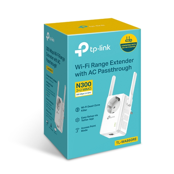 TP-Link TL-WA860RE 300Mbps Wireless Wi-Fi Range Extender with AC Passthrough