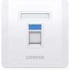 Product Specifications Product name: UGREEN Single-Port Wall Plate Model number: NW144 Port configuration: Single port Compatible module type: Keystone jack Material: ABS plastic Color: White Installation type: Wall mount Compatibility: Standard wall boxes and keystone modules Application: Structured cabling, Ethernet and data outlets