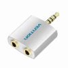 VENTION 4 Pole 3.5mm Male to 2 x 3.5mm Female Converter