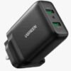 UGREEN 36W Dual USB Fast Charger UK Plug Black CD161