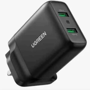 UGREEN 36W Dual USB Fast Charger UK Plug Black CD161