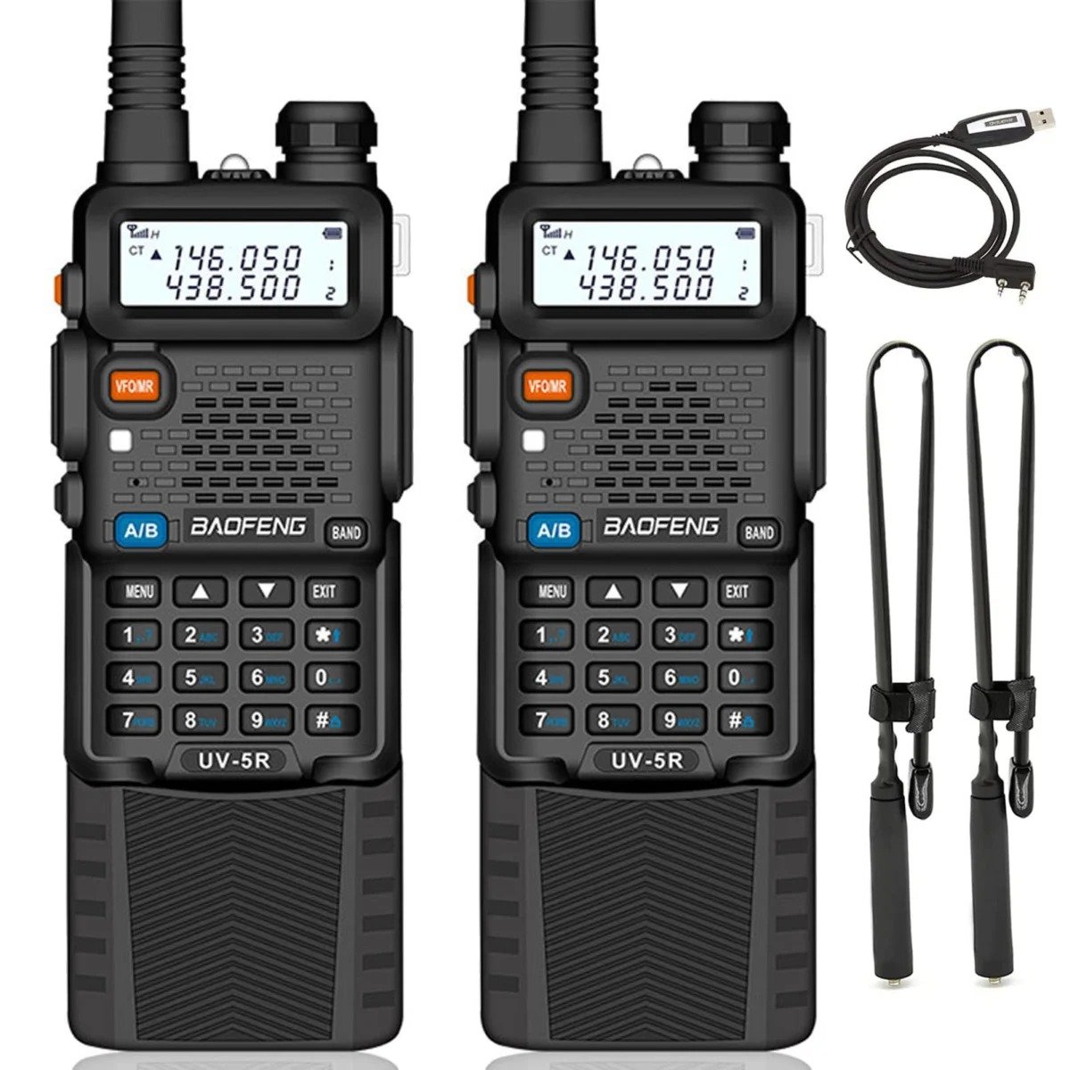 Baofeng UV-5R dual-band two-way radio 2-piece set