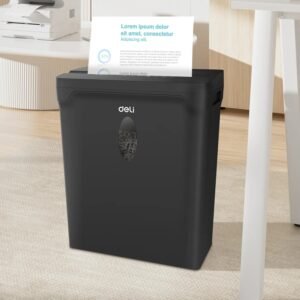 DELI T014 Cross-Cut Paper Shredder – 5 Sheets, P-4 Security