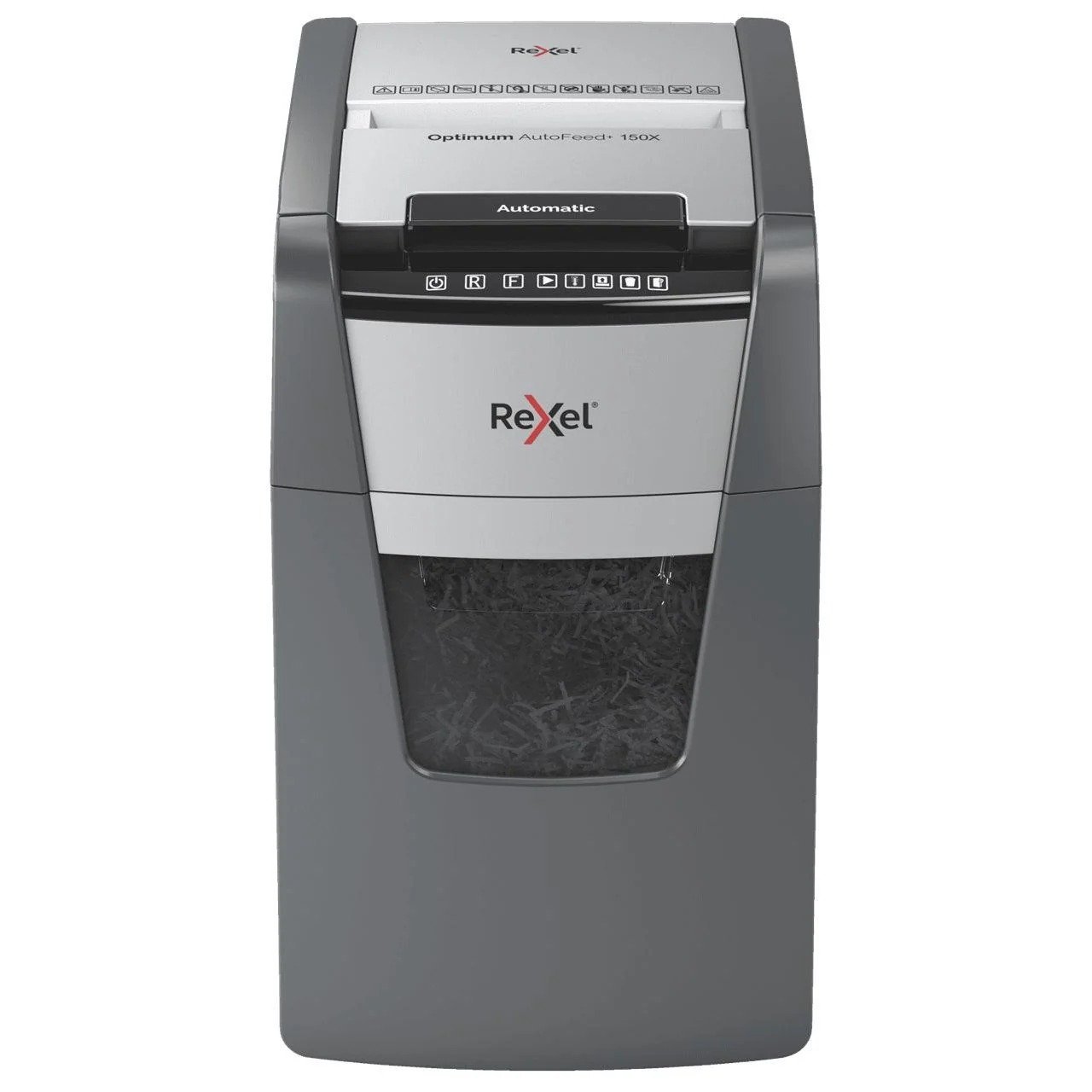 Rexel Optimum AutoFeed+ 150X Cross-Cut Paper Shredder – 150-Sheet Auto Feed